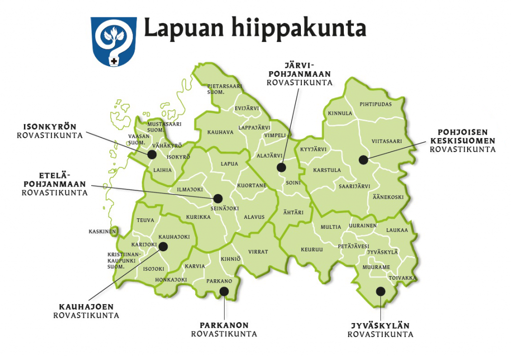 Lapuan hiippakunnan kartta
