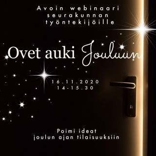 Ovet auki jouluun banneri